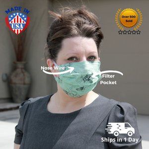 Face Mask, adjustable nose wire & filter pocket